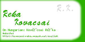 reka kovacsai business card